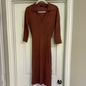 Elegant Rust Midi Dress